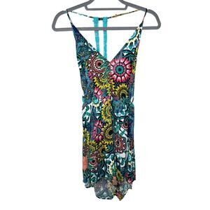 Hurley Romper Vibrant Floral with Crochet Details Size Small Youth